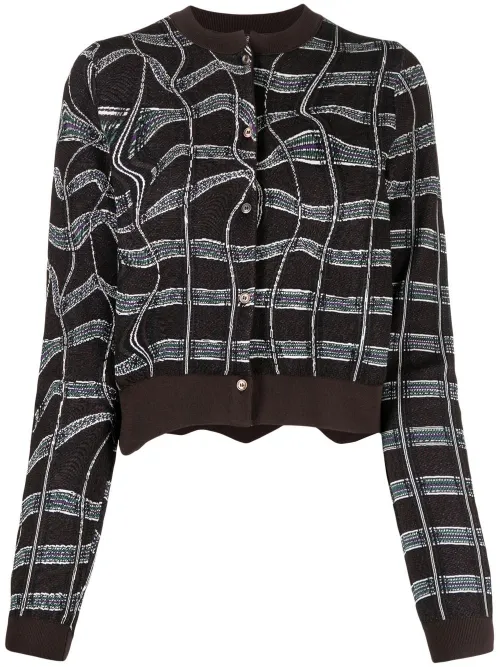 Pull crop à motif en jacquard - JNBY - Modalova