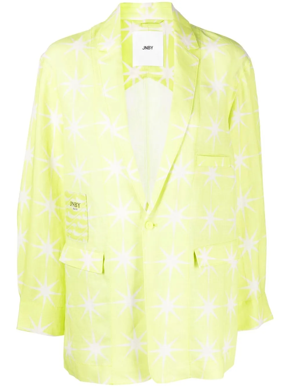

JNBY check-print linen blazer - Yellow
