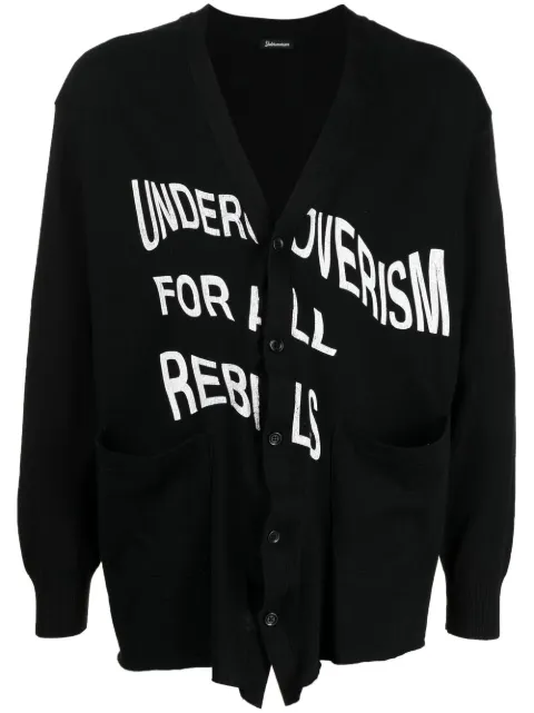 Undercoverism cárdigan con logo estampado y cuello en V