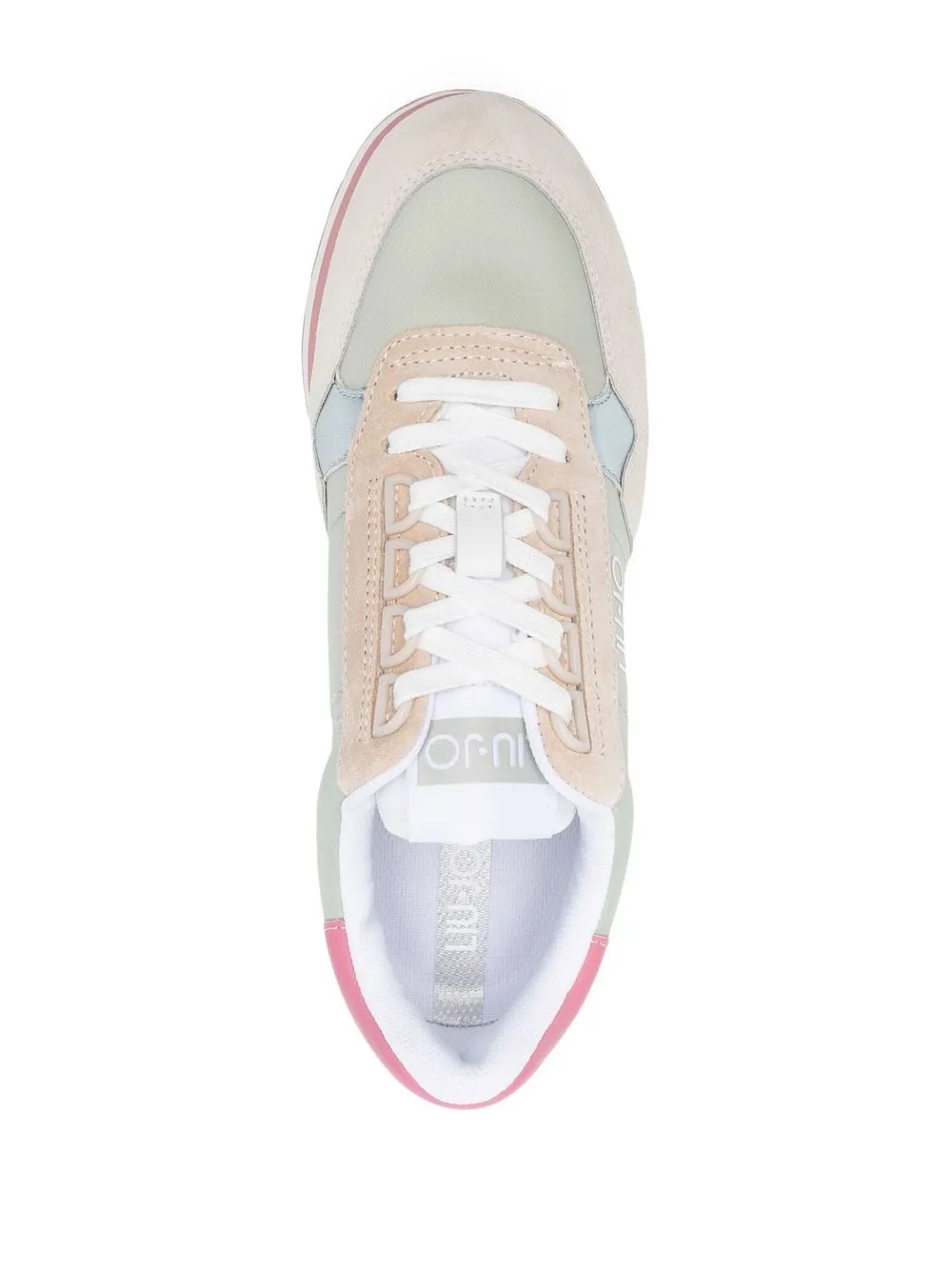 Shop Liu •jo 45mm Panelled Lace-up Sneakers In Neutrals