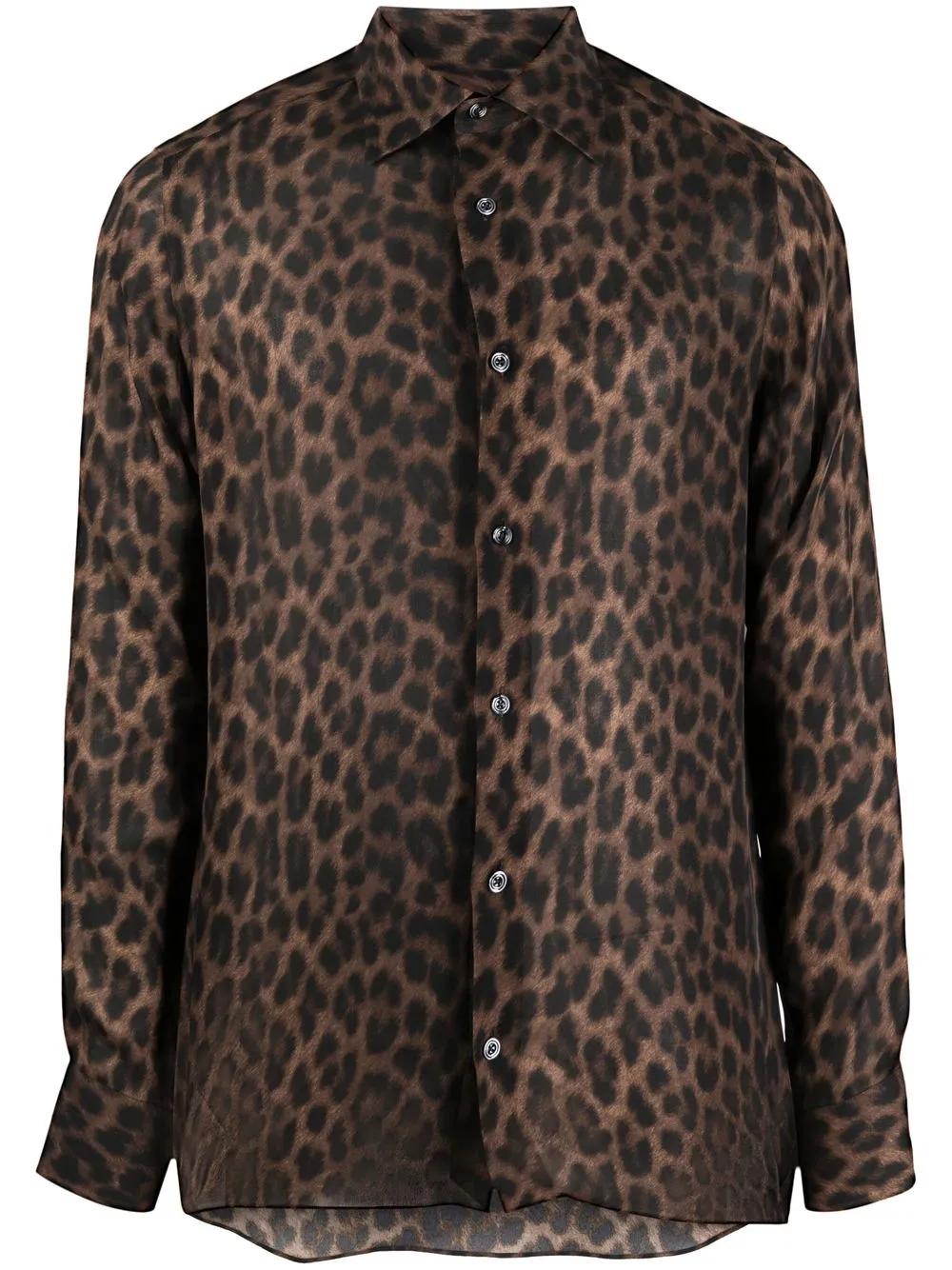 

TOM FORD camisa de seda con estampado de leopardo - Negro