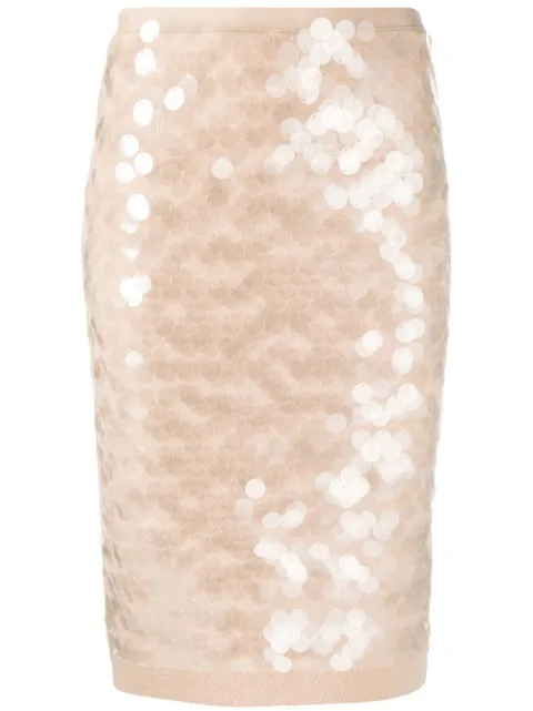 Nº21 sequin midi skirt