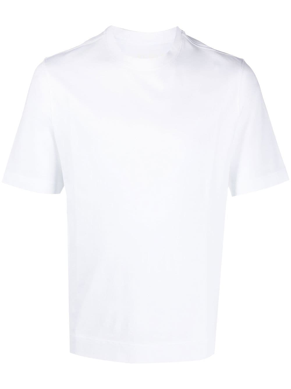 short-sleeved piqué-weave T-shirt
