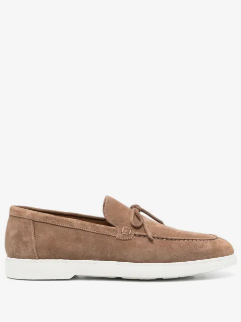 Doucal's lace-detailing suede loafers
