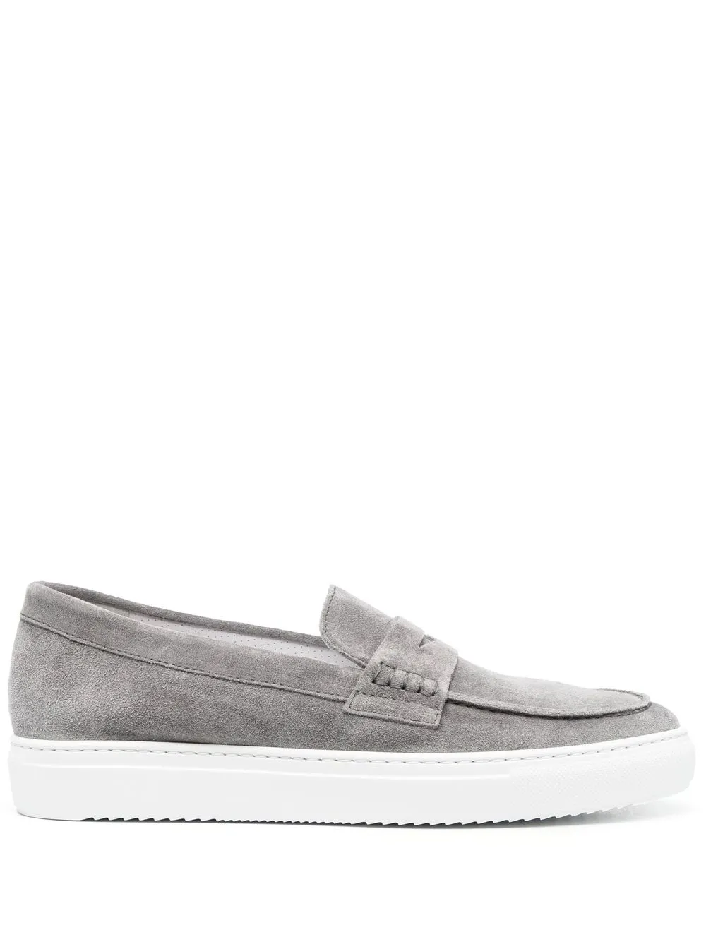 

Doucal's almond toe suede Penny loafers - Grey