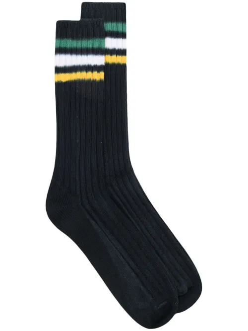 Chaussettes nervurées à bords rayés - sacai - Modalova