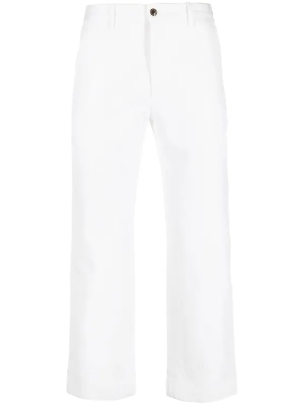 Bode Tailored Straight Trousers in White