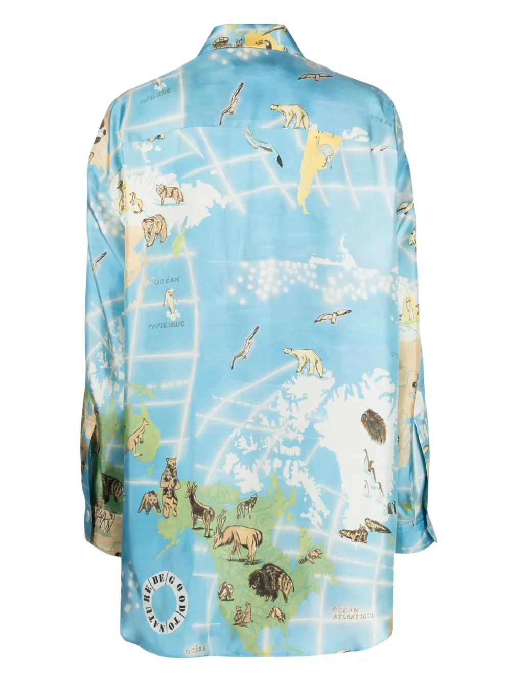 Odeeh Zijden blouse - Blauw