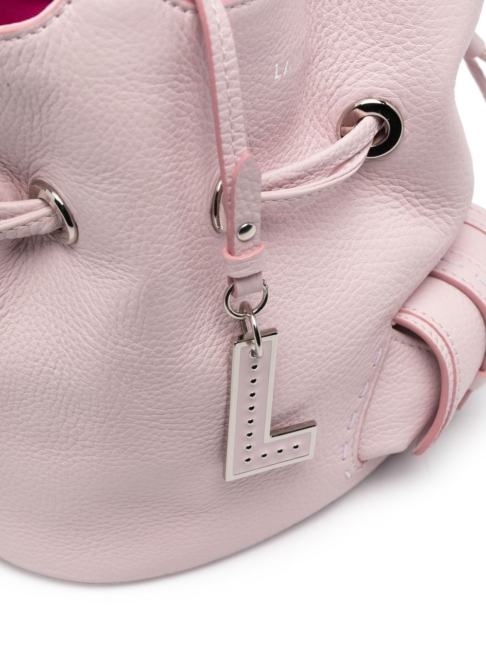 Shop Lancel Leather Bucket Bag In Pink