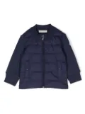 Moncler Enfant padded logo-patch bomber jacket - Blue