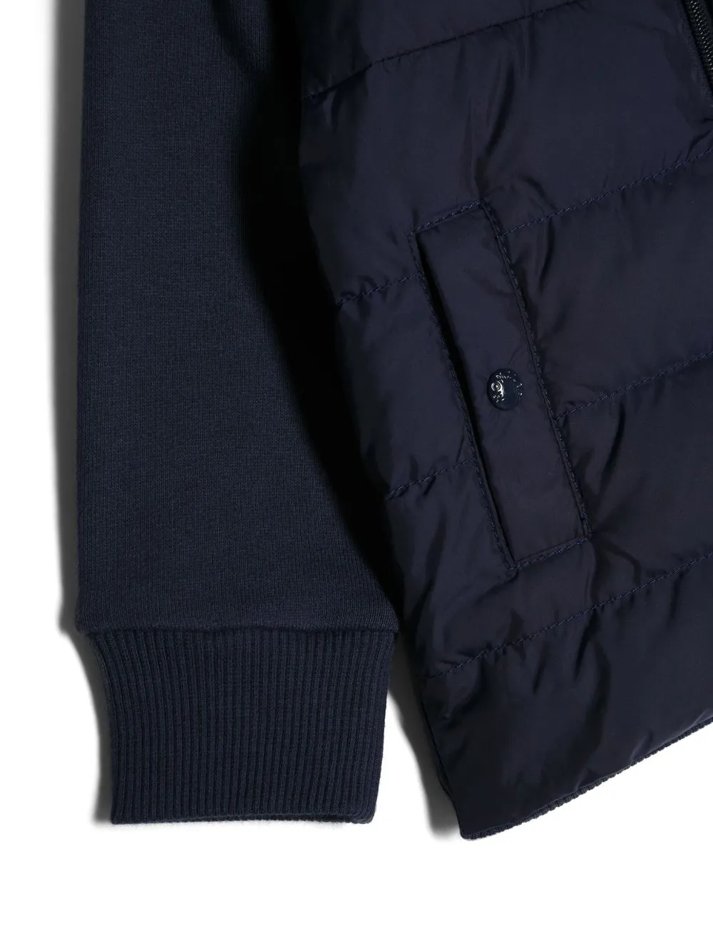  Moncler Enfant Padded Logo-patch Bomber Jacket - Blue 