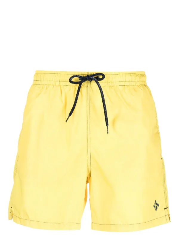 Drumohr Embroidered-logo Swim Shorts in Yellow