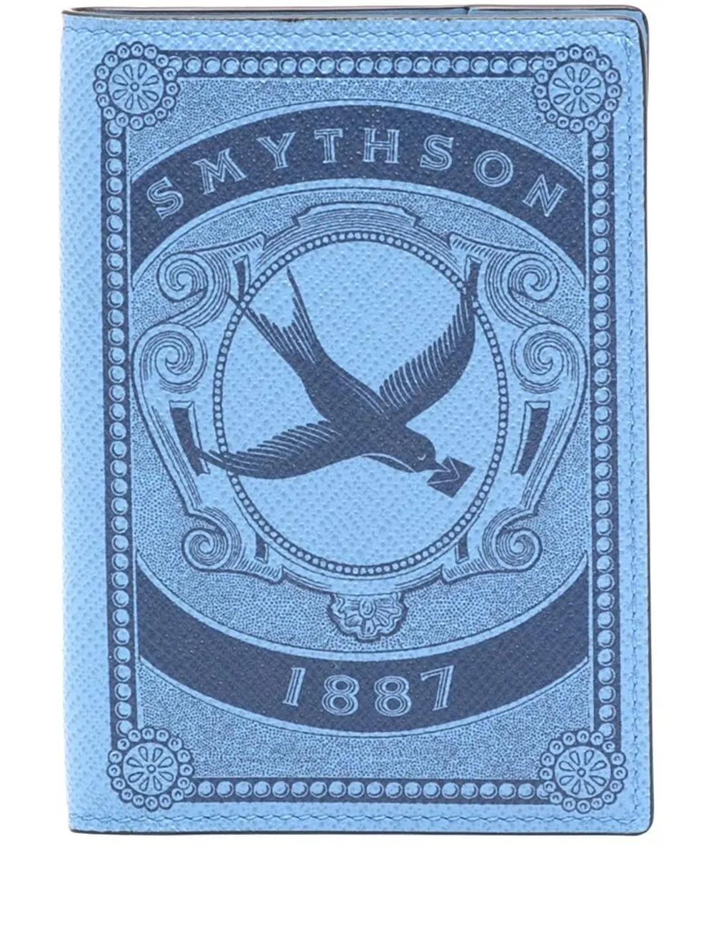 

Smythson graphic leather passport holder - Blue