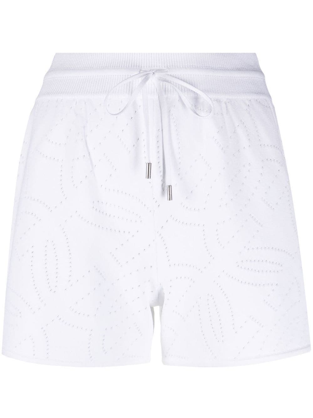 Shop Ferragamo Gancio-perforated Shorts In White