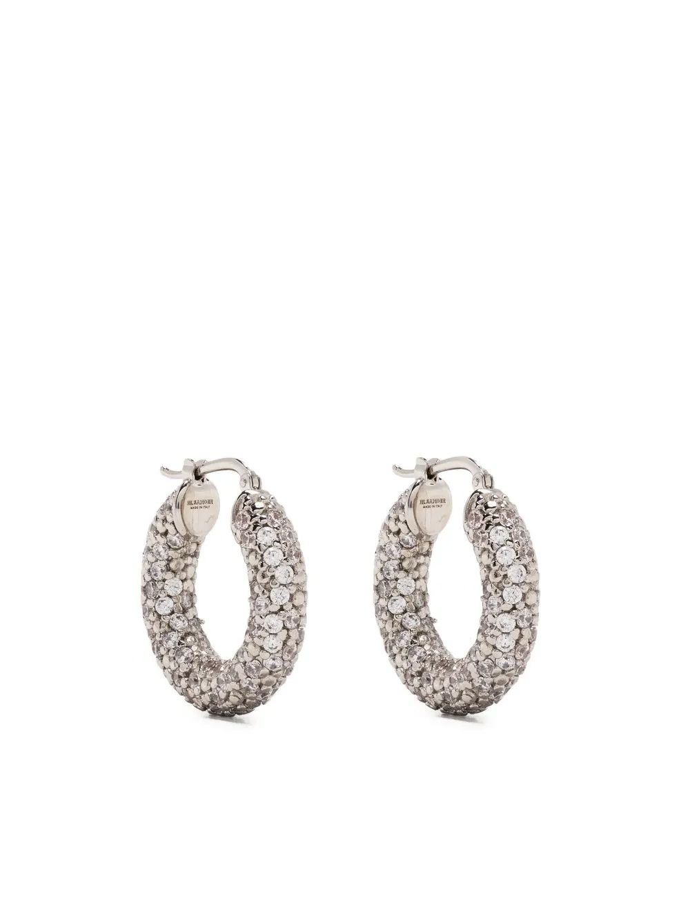 

Jil Sander crystal-detail hoop earrings - Silver