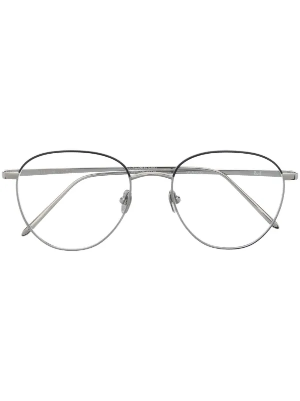 Linda Farrow round frame Metallic Glasses Silver FARFETCH AO