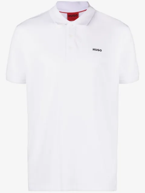 HUGO playera tipo polo con logo estampado en el pecho