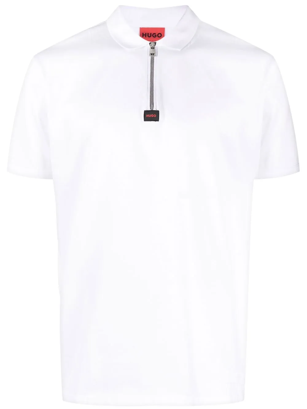 

BOSS logo-patch detail polo shirt - White