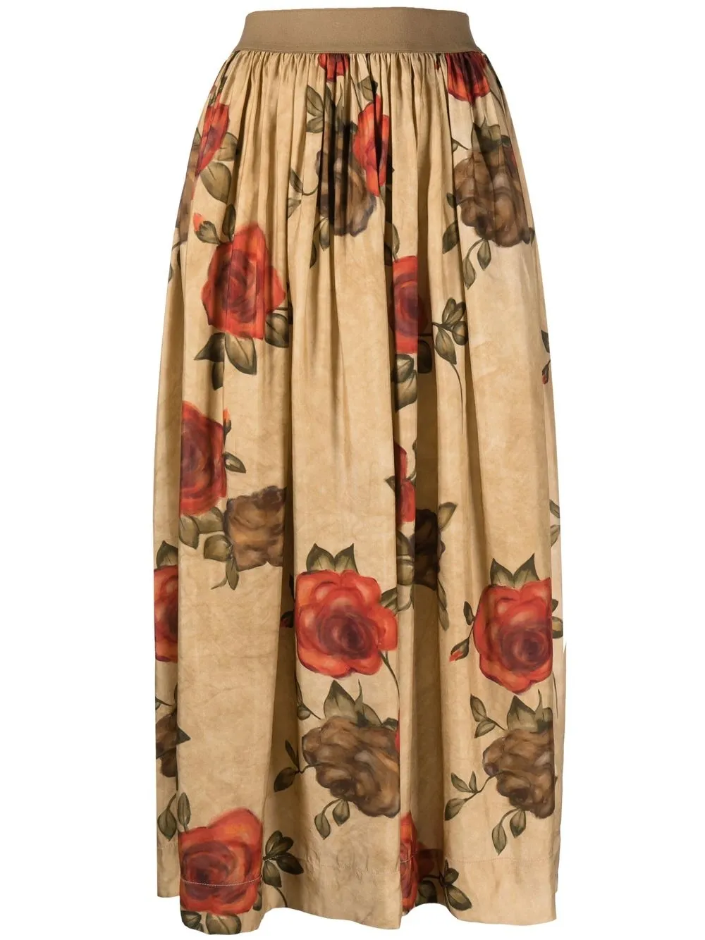 

Uma Wang floral-print pleated skirt - Neutrals