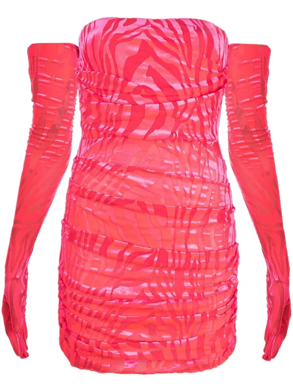 Alex Perry Colter Ruched Devor Minidress - Pink Alex Perry Colter Ruched Devor Minidress - Pink