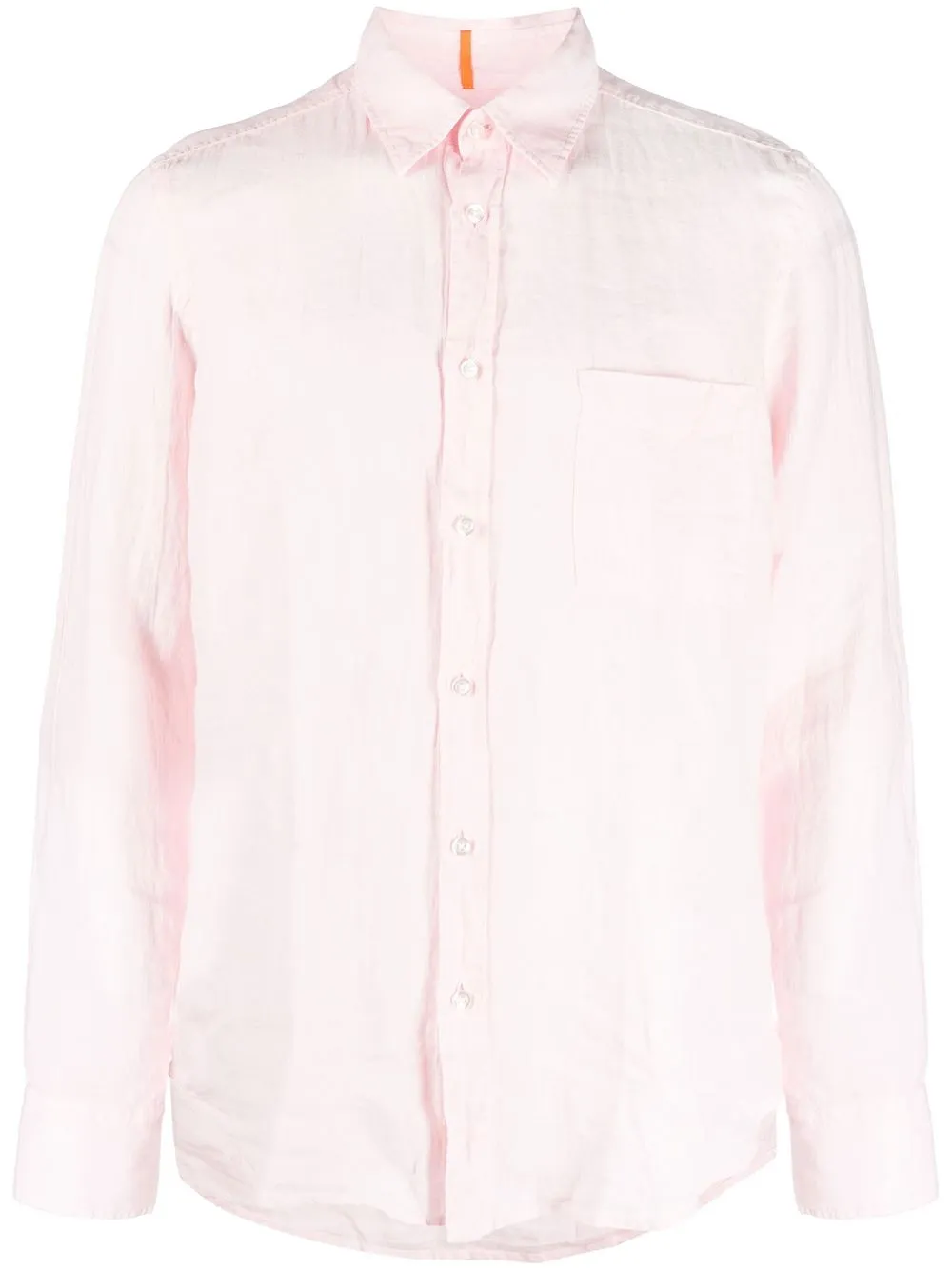 

BOSS button-down fastening linen shirt - Pink