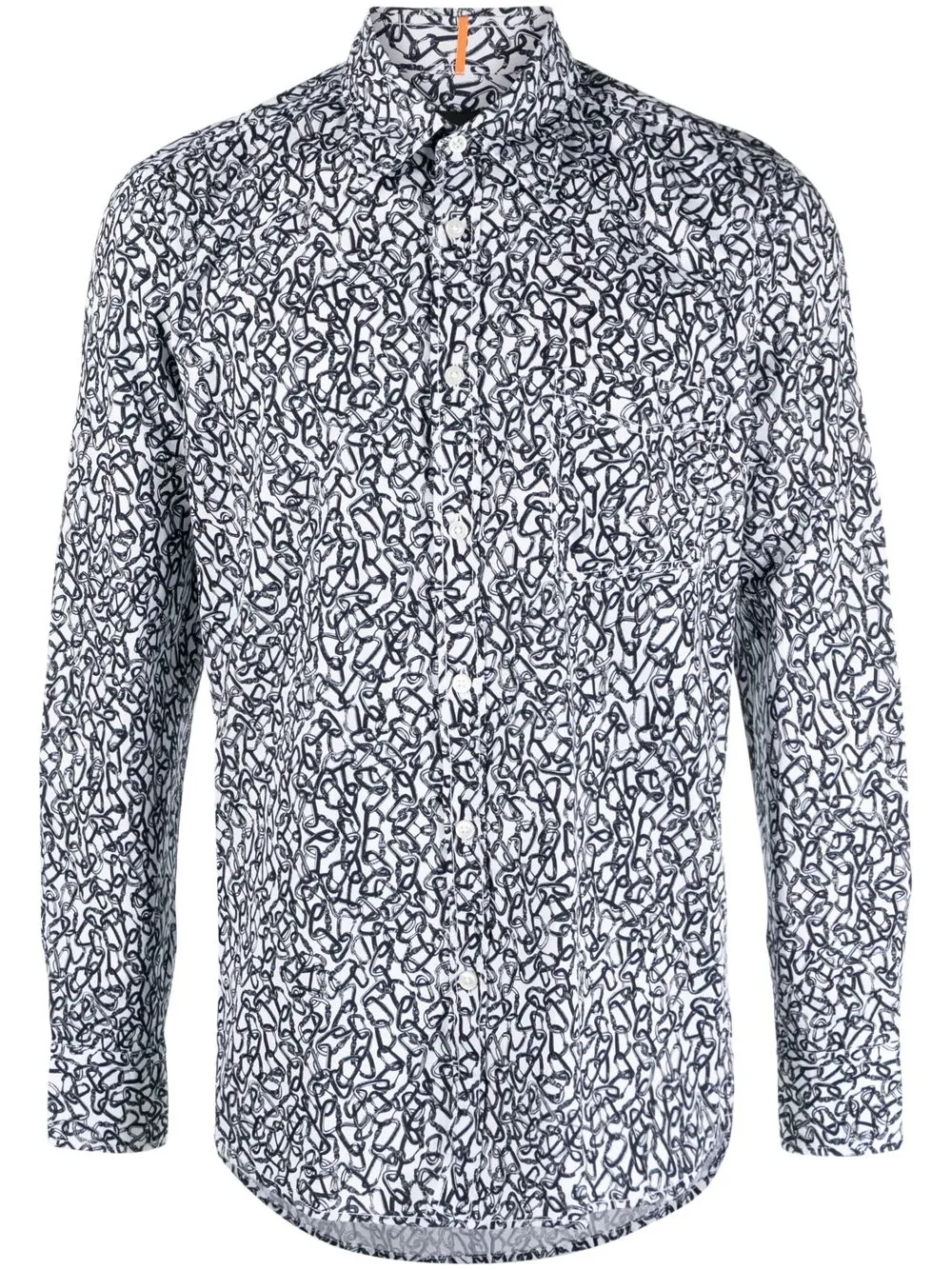 

BOSS clip-link print shirt - White