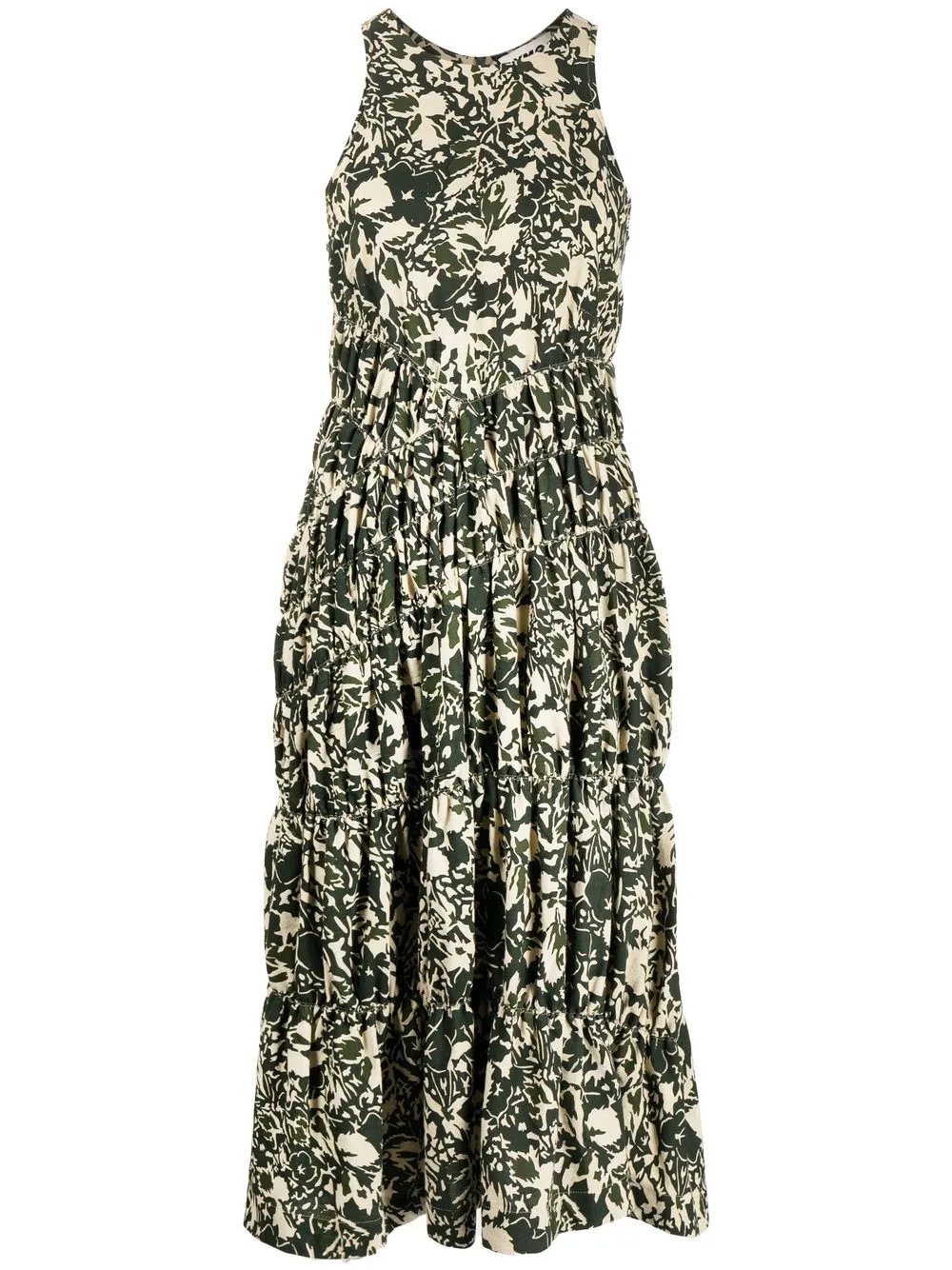 

YMC floral-print midi dress - Green