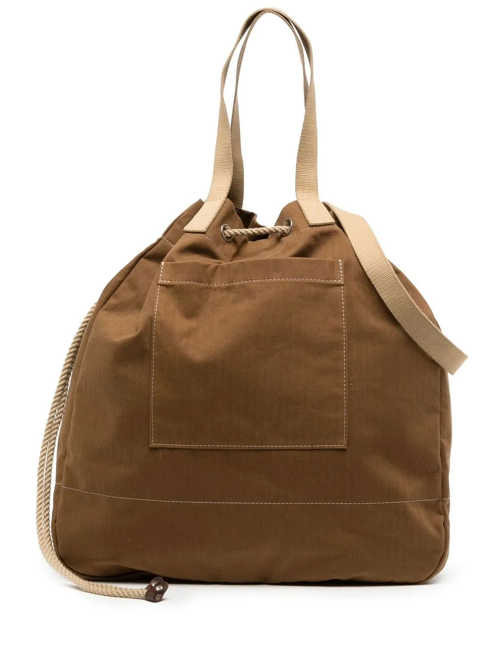 

YMC Herringbone cotton tote bag - Brown