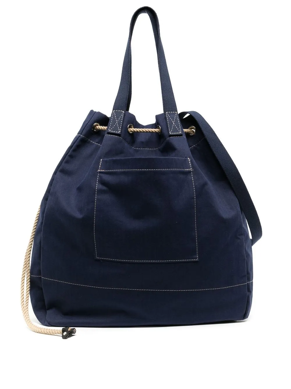 

YMC Herringbone cotton tote bag - Blue