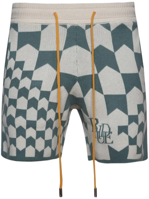 RHUDE bermudas tejidas con monograma Racing