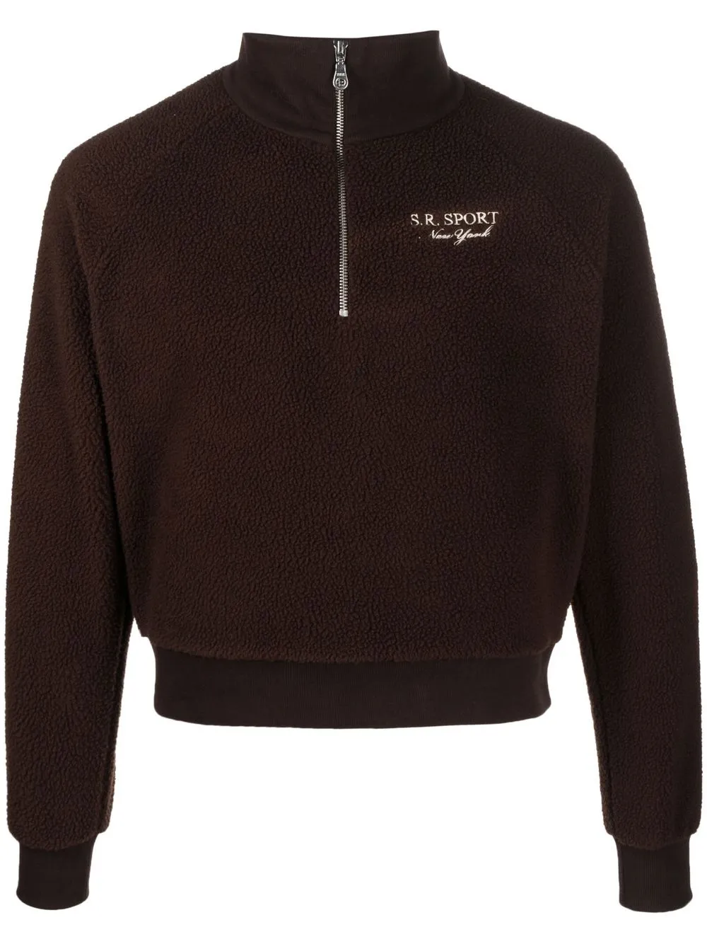

Sporty & Rich half-zip bouclé sweatshirt - Brown