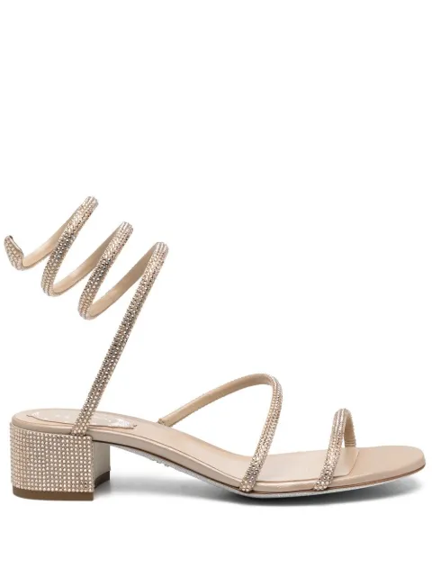 René Caovilla crystal-embellished heeled sandals