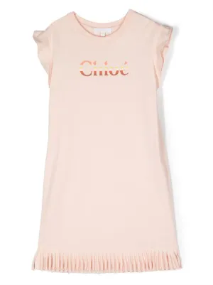 logo-print round-neck dress