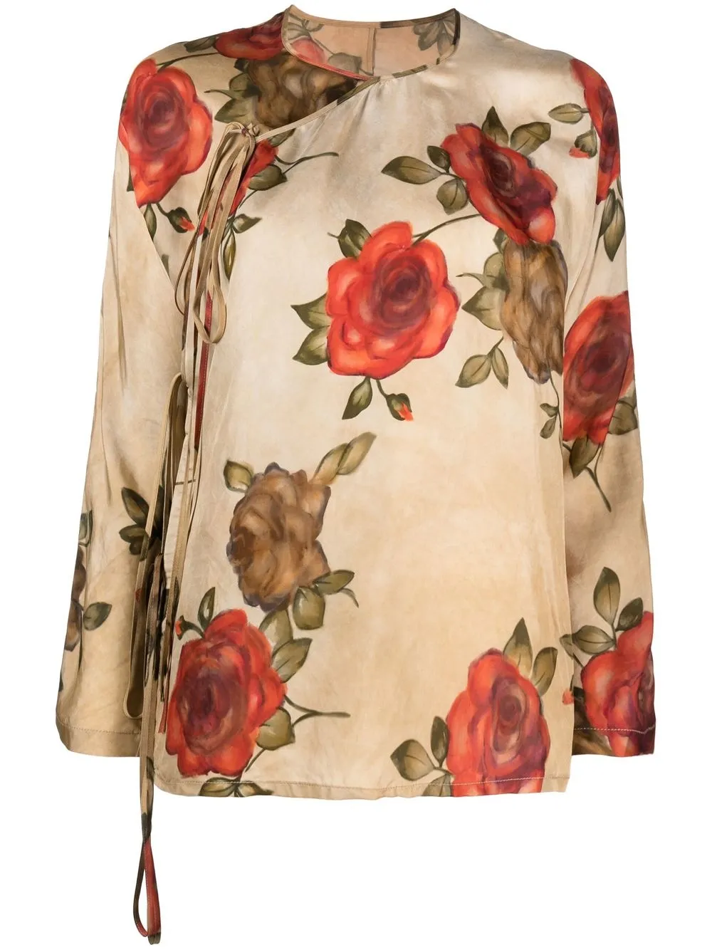 

Uma Wang floral-print long-sleeve blouse - Neutrals