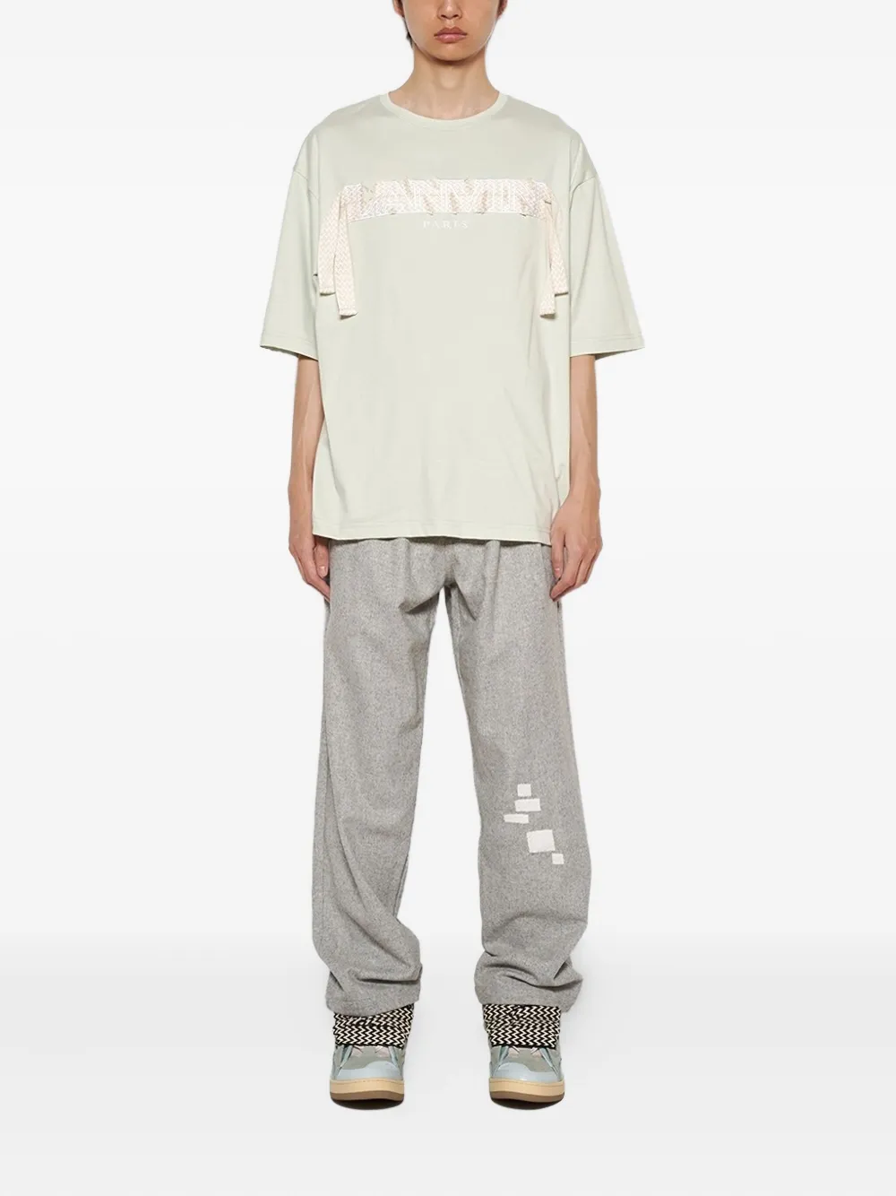 Lanvin curb-embroidered T-shirt Groen
