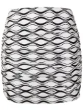 Amir Slama ruched wave-print mini skirt - White