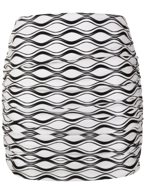 Amir Slama ruched wave-print mini skirt