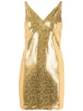 Amir Slama metallic snakeskin-effect mini dress - Gold