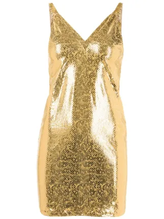 metallic glitter mini dress Rone Mini Dress in Silver Chrome Sequin main image 0