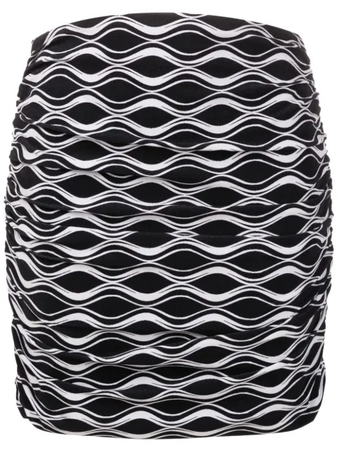 Amir Slama ruched wave-print mini skirt