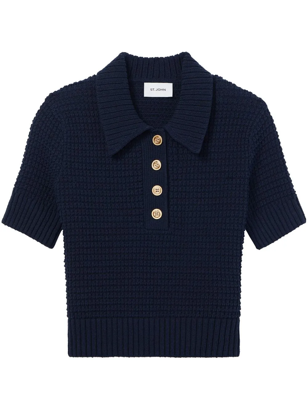 

St. John button-front short-sleeved polo shirt - Blue