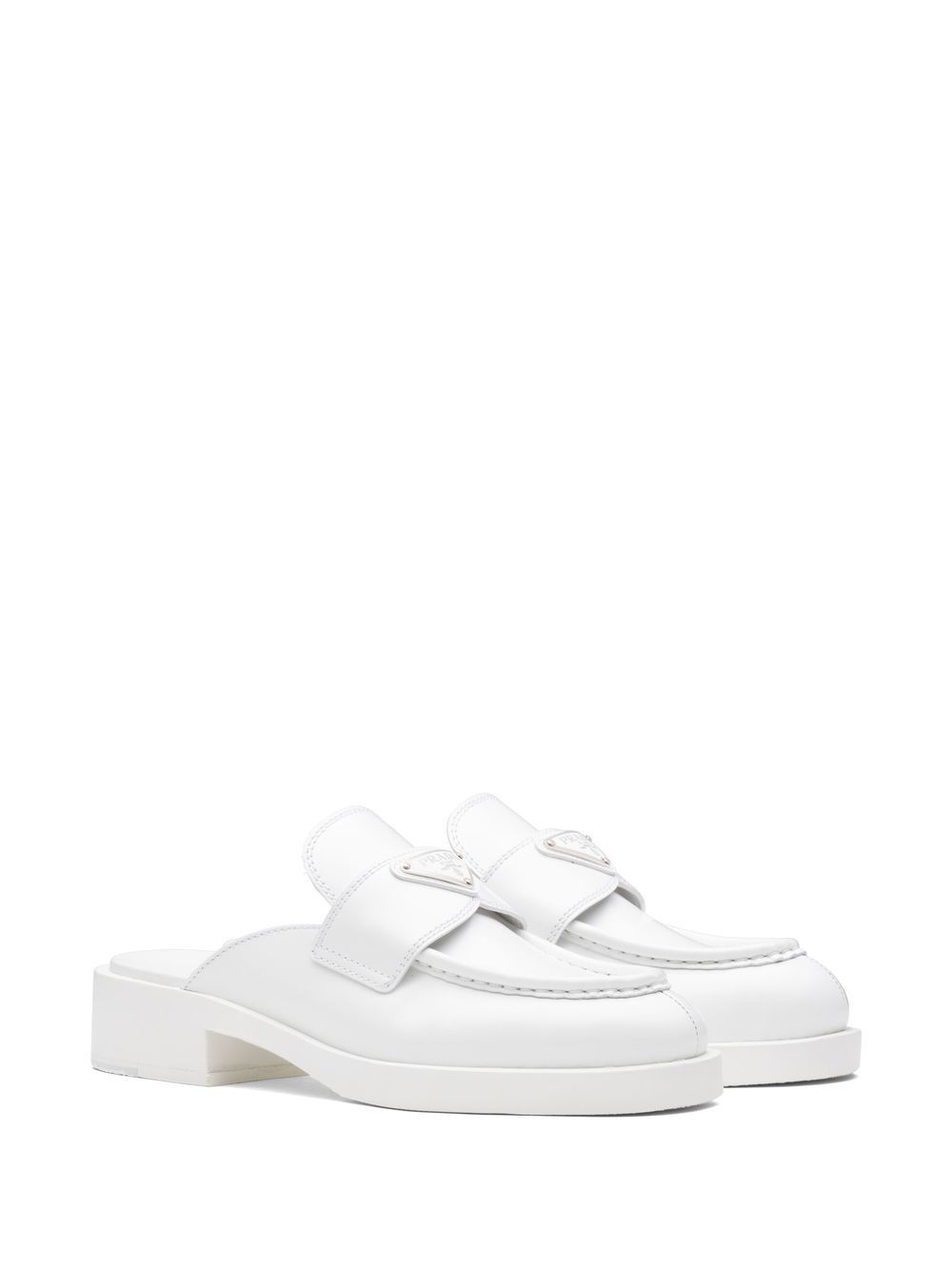 Prada Brushed Leather slip-on Mules - Farfetch