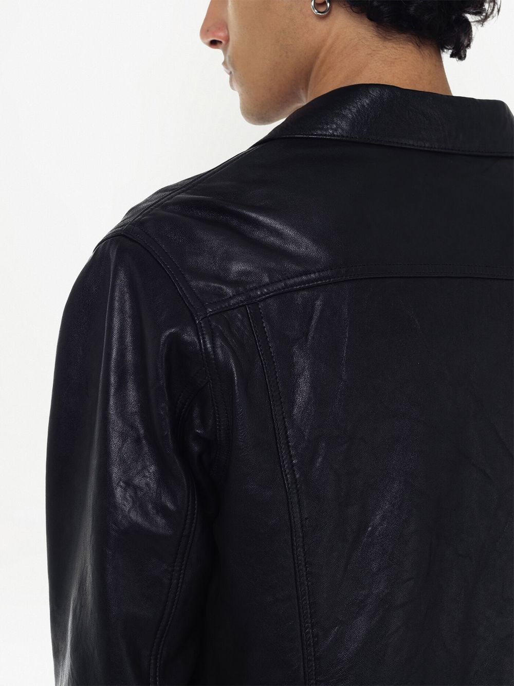 Shop John Elliott Thumper Type Iii Leather Jacket In Black