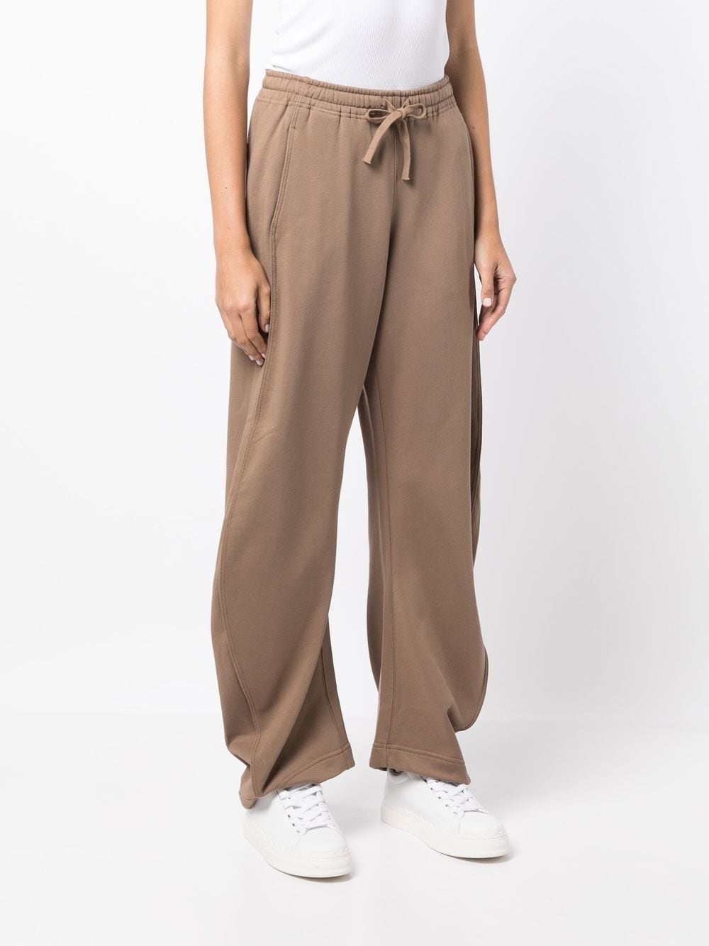 Shop Jnby Loose Fit Drawstring Track Pants In Brown