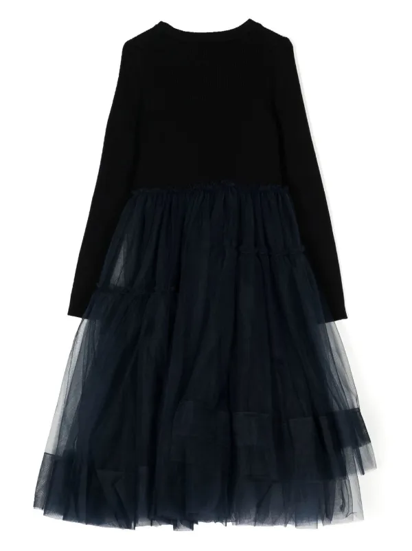 Jnby By JNBY Layered Tulle ribbed-knit Dress | Black | FARFETCH BH Jnby By JNBY Layered Tulle ribbed-knit Dress | Black | FARFETCH BH