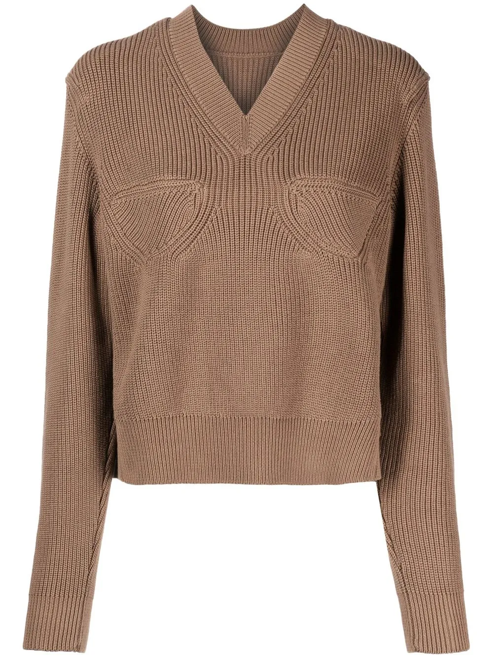 

JNBY ribbed-knit panelled jumper - Brown