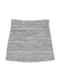 Balmain Kids patch-pockets tweed mini skirt - White