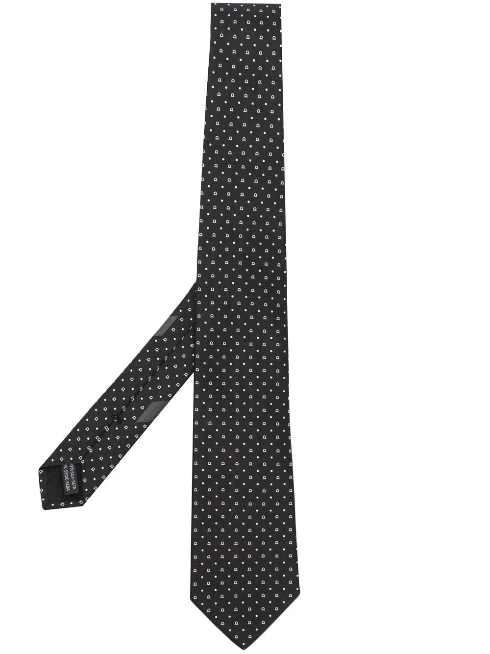 

Ferragamo Gancini-jacquard silk tie - Black