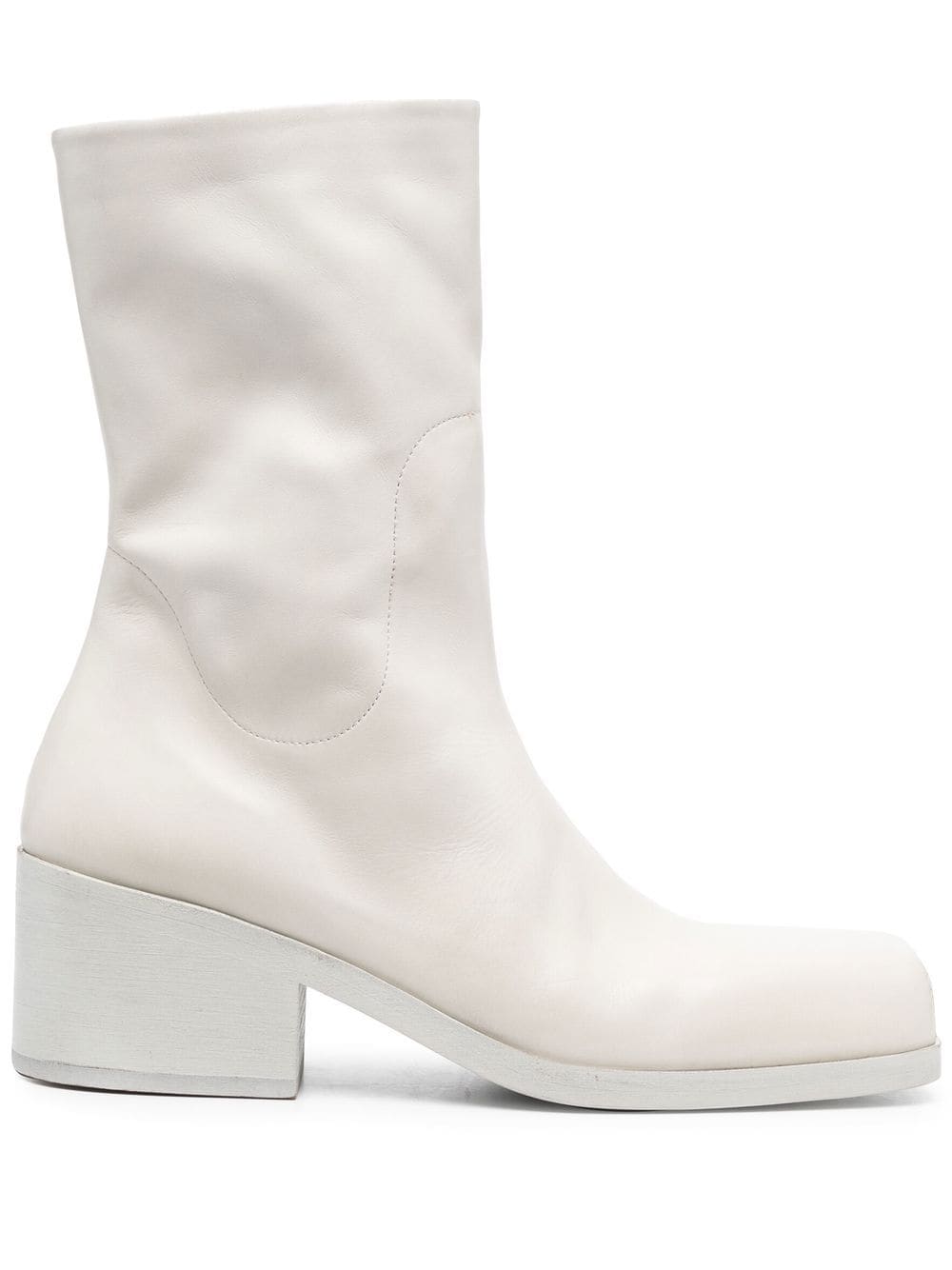 Marsèll Square-toe Calf-leather Boots In Neutrals