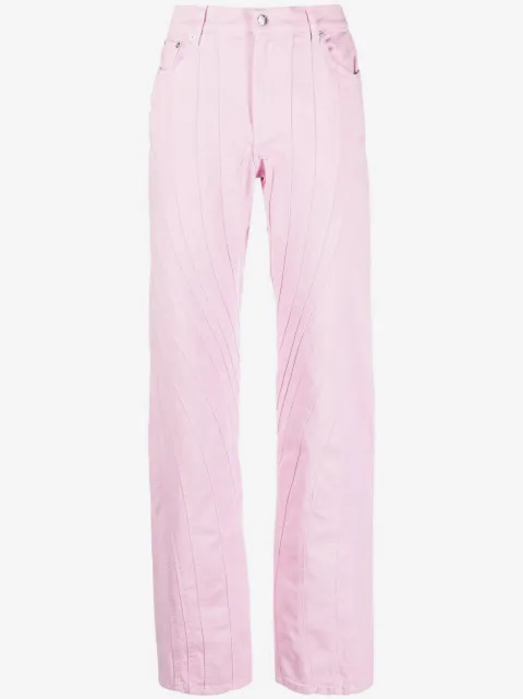 Mugler spiral-seam trousers